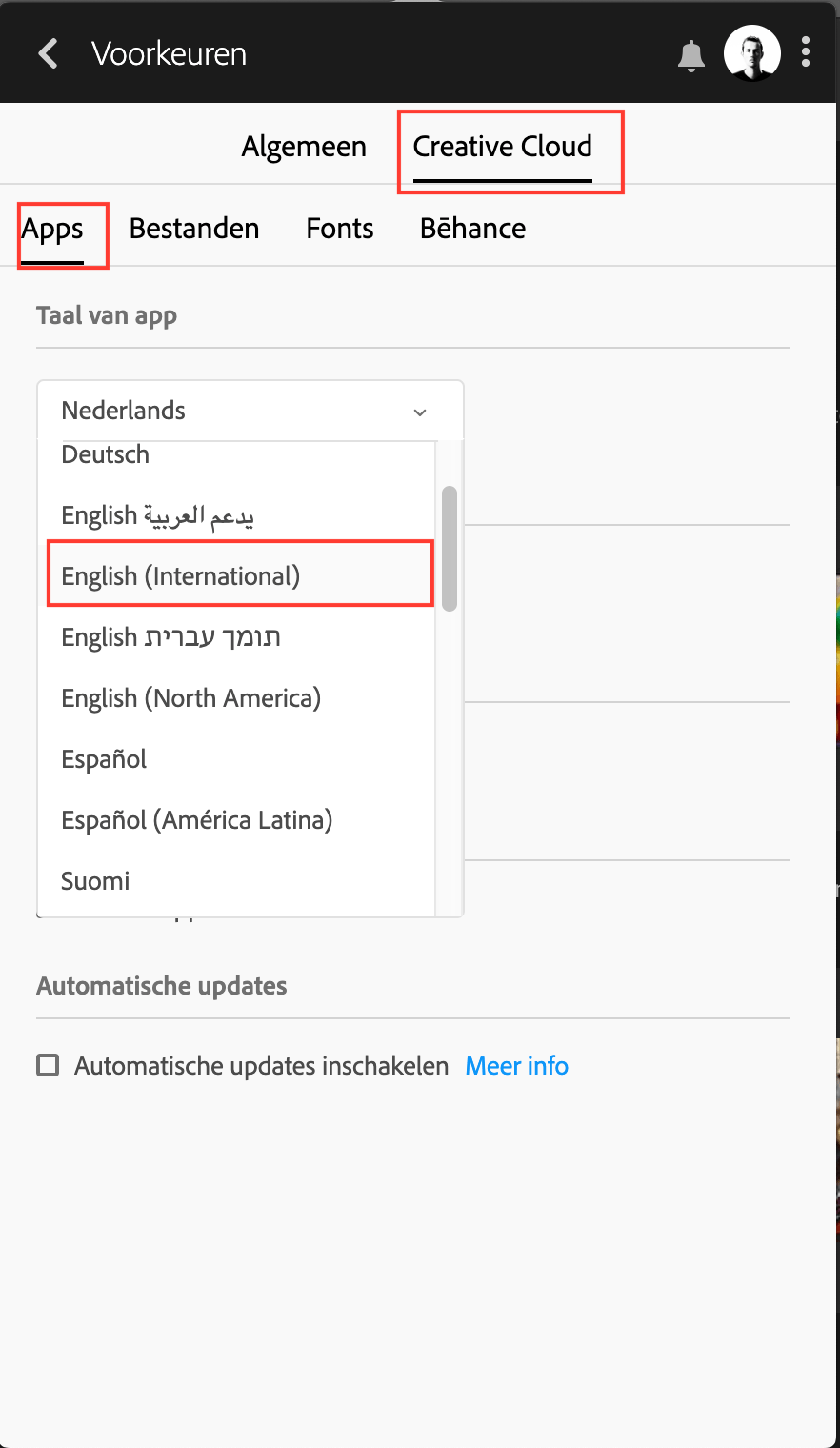 Hoe verander je de taal van je Creative Cloud apps? - DWM ...