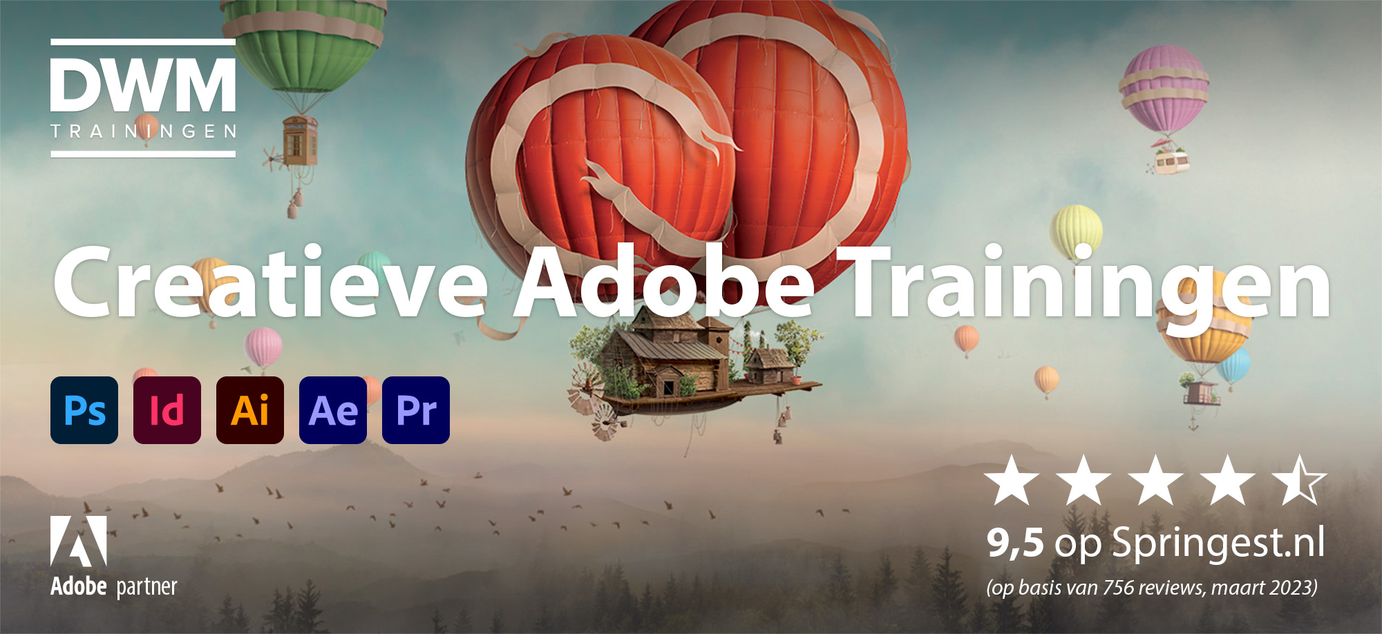 Creatieve Adobe trainingen, 9,5 op basis van 756 reviews in maart 2023 op Springest